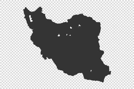 Iran map with gray tone on png or transparent  background,illustration,textured , Symbols of Iran, vector illustrationのイラスト素材