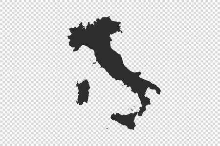 Italy map with gray tone on   png or transparent  background,illustration,textured , Symbols of Italy,vector illustrationのイラスト素材