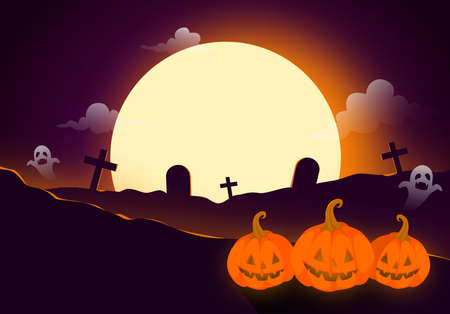 Men wearing medical mask , halloween costume , holding pumpkins on white background, halloween party during COVID-19 pandemic  vector illustrationのイラスト素材