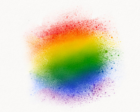 LGBT  Pride month watercolor texture concept.Rainbow  brush paint spray  backgroundの写真素材