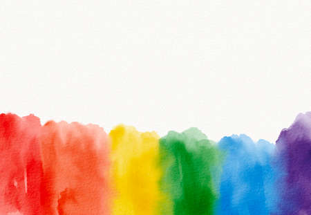 Rainbow  flag watercolor background.LGBT  Pride month texture concept.の写真素材