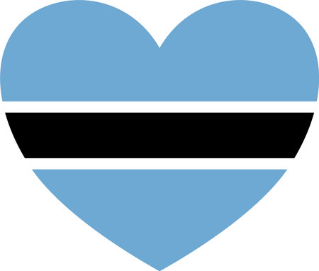Botswana  flag in heart shape isolated  on png or transparent  backgroundの写真素材
