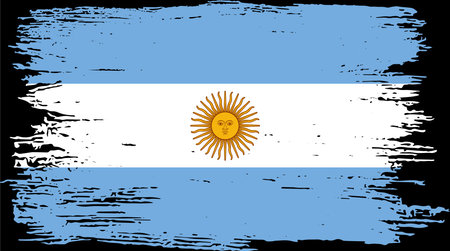 Argentina flag with brush paint textured isolated  on png or transparent background,Symbol of Argentina,template for banner,promote, design, and business matching country poster, vectorのイラスト素材