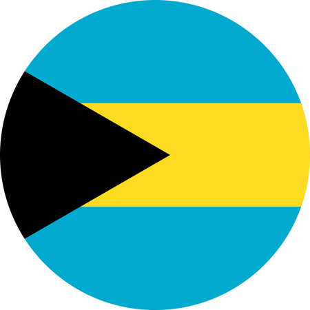 Bahamas flag button on white backgroundのイラスト素材