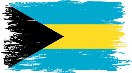 Bahamas  flag with brush paint textured isolated  on png or transparent background,Symbol Bahamas,template for banner,advertising ,promote, design,vector,top  win sport countryのイラスト素材