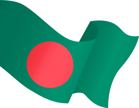 Bangladesh  flag wave  isolated  on png or transparent background,Symbol Bangladesh ,template for banner,card,advertising ,promote,and business matching country poster, vector illustrationのイラスト素材