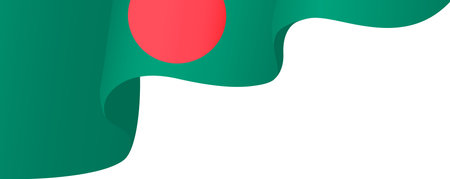 Bangladesh  flag wave  isolated  on png or transparent background,Symbol Bangladesh ,template for banner,card,advertising ,promote,and business matching country poster, vector illustrationのイラスト素材