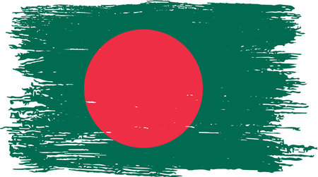Bangladesh  flag with brush paint textured isolated  on png or transparent background,Symbol Bangladesh,template for banner,advertising ,promote, design,vector,top  win sport countryのイラスト素材
