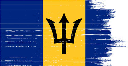 Barbados  flag with brush paint textured isolated  on png or transparent background,Symbol Barbados,template for banner,advertising ,promote, design,vector,top  win sport countryのイラスト素材