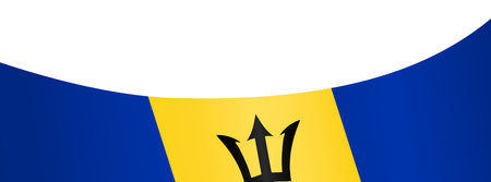 Barbados  flag wave  isolated  on png or transparent background,Symbol Barbados ,template for banner,card,advertising ,promote,and business matching country poster, vector illustrationのイラスト素材