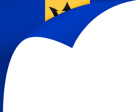 Barbados  flag wave  isolated  on png or transparent background,Symbol Barbados ,template for banner,card,advertising ,promote,and business matching country poster, vector illustrationのイラスト素材