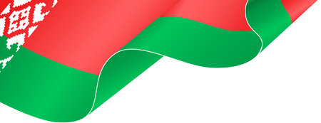 Belarus  flag wave  isolated  on png or transparent background,Symbol Belarus,template for banner,card,advertising ,promote,and business matching country poster, vector illustrationのイラスト素材