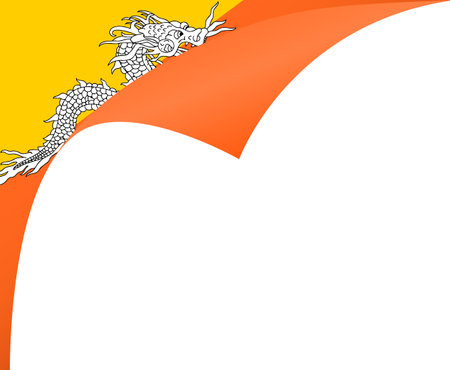 Bhutan   flag wave  isolated  on png or transparent background,Symbol Bhutan,template for banner,card,advertising ,promote,and business matching country poster, vector illustrationのイラスト素材