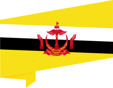 Brunei flag wave isolated on png or transparent backgroundのイラスト素材