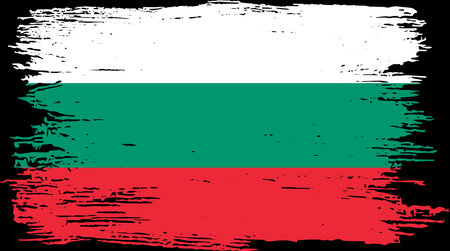 Bulgaria flag with brush paint textured isolated  on png or transparent backgroundのイラスト素材