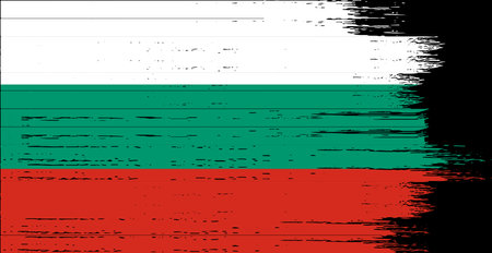 Bulgaria flag with brush paint textured isolated  on png or transparent backgroundのイラスト素材