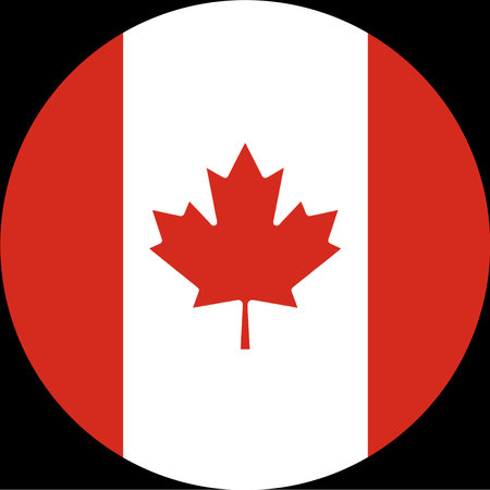 Canada flag button on white backgroundのイラスト素材