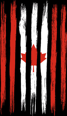 Canada  flag with brush paint textured isolated  on png or transparent backgroundのイラスト素材