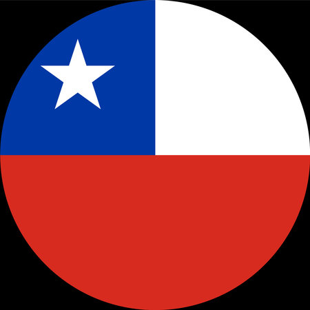 Chile  flag button on white backgroundのイラスト素材