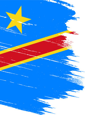 Democratic Republic of the Congo
 flag with brush paint textured isolated  on png or transparent backgroundのイラスト素材