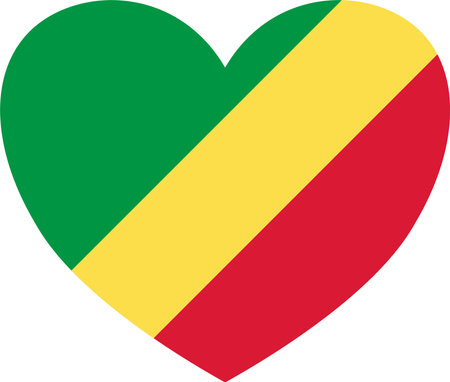 Republic of the Congo flag in heart shape isolated  on  transparent  backgroundのイラスト素材