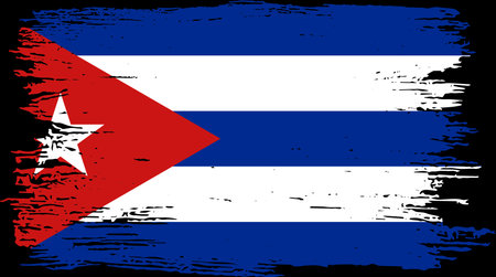 Cuba flag with brush paint textured isolated  on png or transparent backgroundのイラスト素材