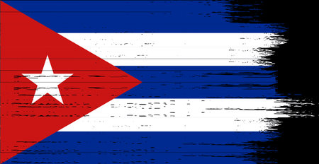 Cuba flag with brush paint textured isolated  on png or transparent backgroundのイラスト素材