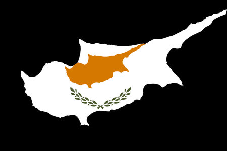 Cyprus flag on map on transparent  backgroundのイラスト素材