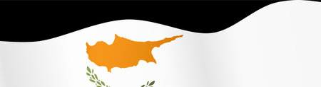 Cyprus flag wave isolated on png or transparent backgroundのイラスト素材