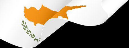 Cyprus flag wave isolated on png or transparent backgroundのイラスト素材