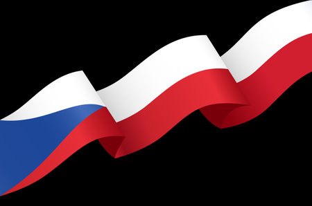 Czech Republic flag wave isolated on png or transparent backgroundのイラスト素材
