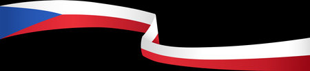 Czech Republic flag wave isolated on png or transparent backgroundのイラスト素材