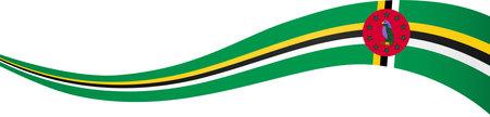 Dominica  flag wave isolated on png or transparent backgroundのイラスト素材
