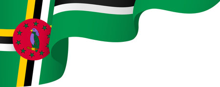 Dominica  flag wave isolated on png or transparent backgroundのイラスト素材