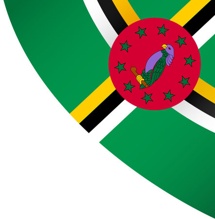 Dominica  flag wave isolated on png or transparent backgroundのイラスト素材