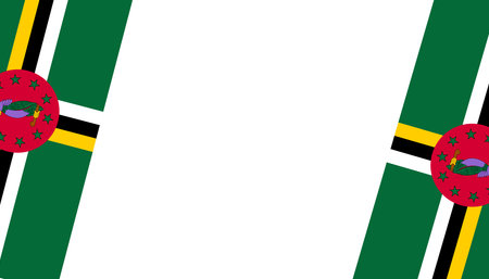 Dominica  flag wave isolated on png or transparent backgroundのイラスト素材