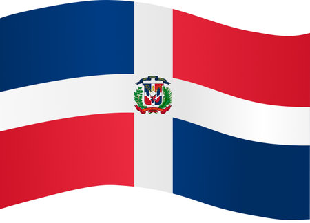 Dominican Republic  flag wave isolated on png or transparent backgroundのイラスト素材