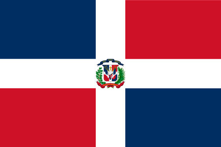 Dominican Republic  flag wave isolated on png or transparent backgroundのイラスト素材
