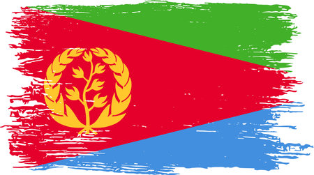 Eritrea flag with brush paint textured isolated  on pngのイラスト素材