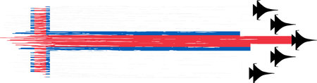 Faroe Islands flag with military fighter jets isolated   backgroundのイラスト素材