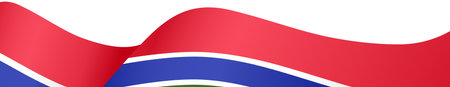 Gambia flag wave isolated on png or transparent backgroundのイラスト素材