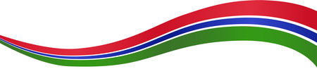Gambia flag wave isolated on png or transparent backgroundのイラスト素材