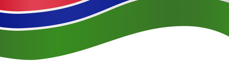 Gambia flag wave isolated on png or transparent backgroundのイラスト素材