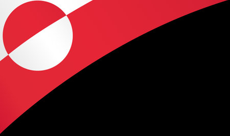 Greenland  flag wave isolated on png or transparent backgroundのイラスト素材