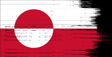 Greenland flag with brush paint textured isolated  on png  backgroundのイラスト素材
