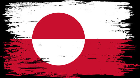 Greenland flag with brush paint textured isolated  on png  backgroundのイラスト素材