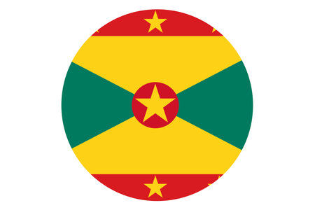 Grenada flag button on white backgroundのイラスト素材