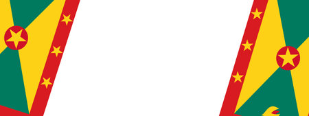 Grenada flag  wave isolated on png or transparent backgroundのイラスト素材