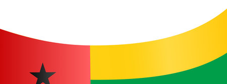 Guinea Bissau  flag  wave isolated on png or transparent backgroundのイラスト素材