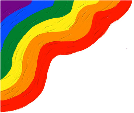 Rainbow oil paint brush  style watercolor background.LGBT  Pride month watercolor texture concept. vectorのイラスト素材